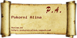 Pokorni Alina névjegykártya
